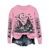 Women's Halloween Print Sweatshirt Loose Fit Casual Pullover Top for Fall and Winter