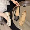 Flat Single Shoes Women's 2025 Spring and Autumn New French Temperament Low Heel Square Head One Pedal Ladyshoes Light Mouth Square Buckle Shoes