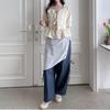 New Arrivals Open Run Ballet Core Ribbon Blouse Round Neck Front Slit Frill Can 