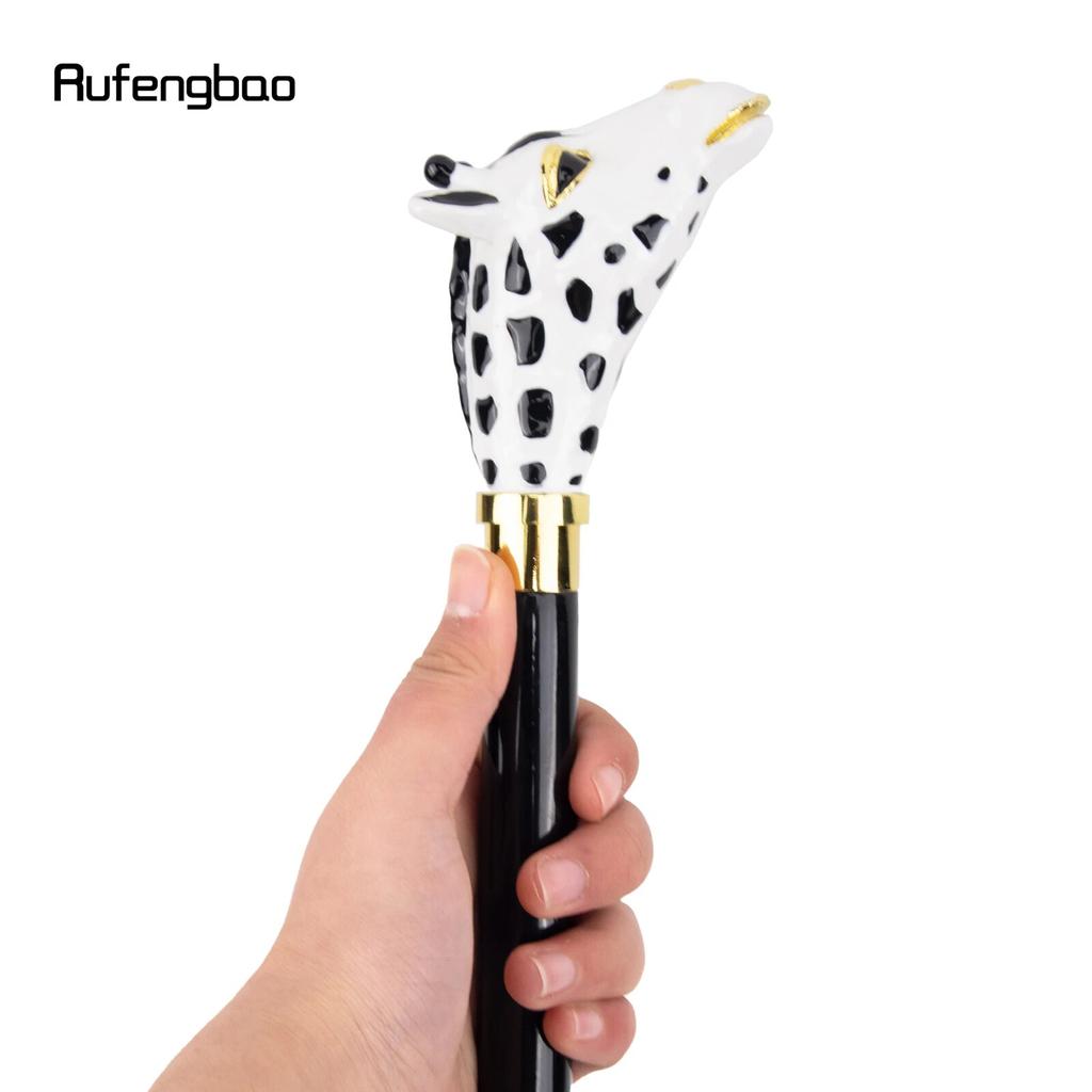 Ceramic Giraffe Head Wooden Single Joint Fashion Wood Walking Stick Decorative Walking Cane Halloween Mace Wand Crosier 95cm