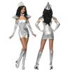 Halloween Silber Außerirdischer Roboter Cosplay Anzug Star Wars Weiblich Sexy Nachtclub Bühnenanzug