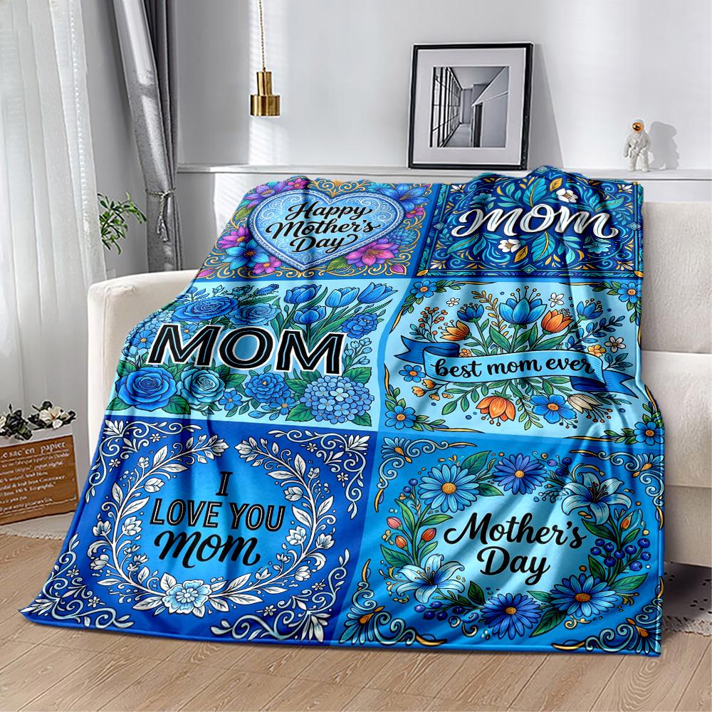 Heartfelt Mom's Gift Flannel Blanket-Soft and Suitable for Sofas,Beds,Offices,Travel,All Seasons,Great Gift for Holidays and Birthdays.