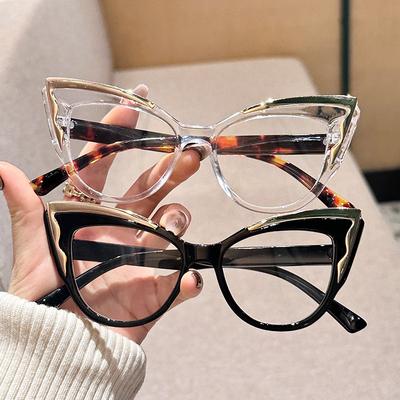 Popular Vintage Anti Blue Light Optical Cat Eye Glasses Women Luxury Brand Designer Myopia Prescription Sexy Eyewear Frame