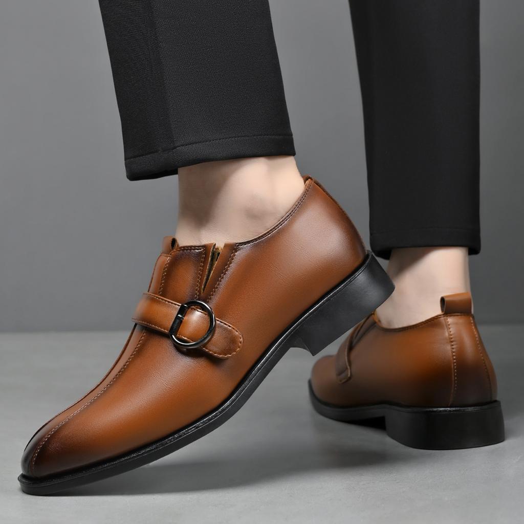 Fashion Pointed Men Dress Shoes Slip-On Formal Shoes Casual New Men Business Leather Shoes Classic Man Oxfords Wedding Party Loafers