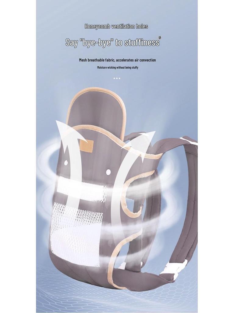 Four-Season Baby Carrier for Cycling: Dual Horizontal & Front/Back Use, Soothes Baby To Sleep Hands-Free.