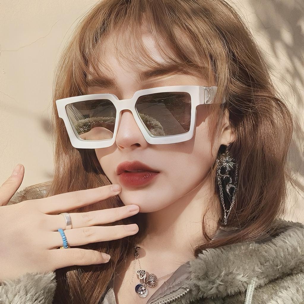 New Cross-border Large Square Frame Sunglasses Unisex UV Protection Fashion Trendy Vintage European American Style Hot Selling Outdoor Sun Glasses