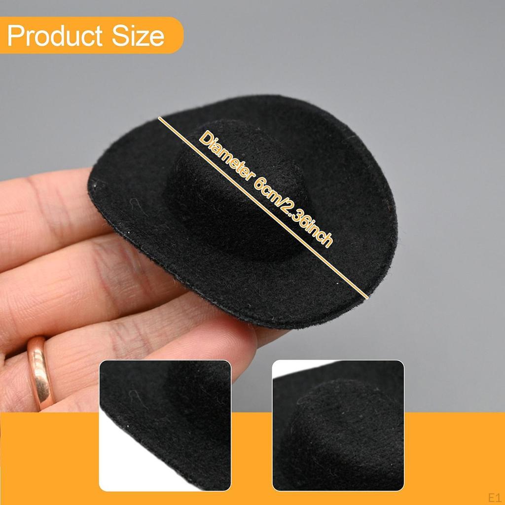 1/6 Cowboy Hat Accessory for Action Figures, Miniature Western Headgear Crafts