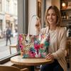 Floral Leopard Print Women Tote Daily Casual Shoulder Bag Stylish Lightweight Shopping Handbag