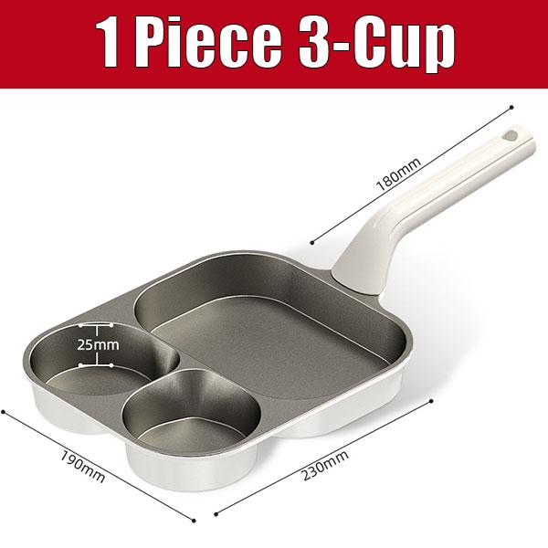 Egg Frying Pan 4-in-1 Pancake Omelette Pan Titanium Nonstick Grill Pan Breakfast Skillet with Ergonomic Handle for All Stoves