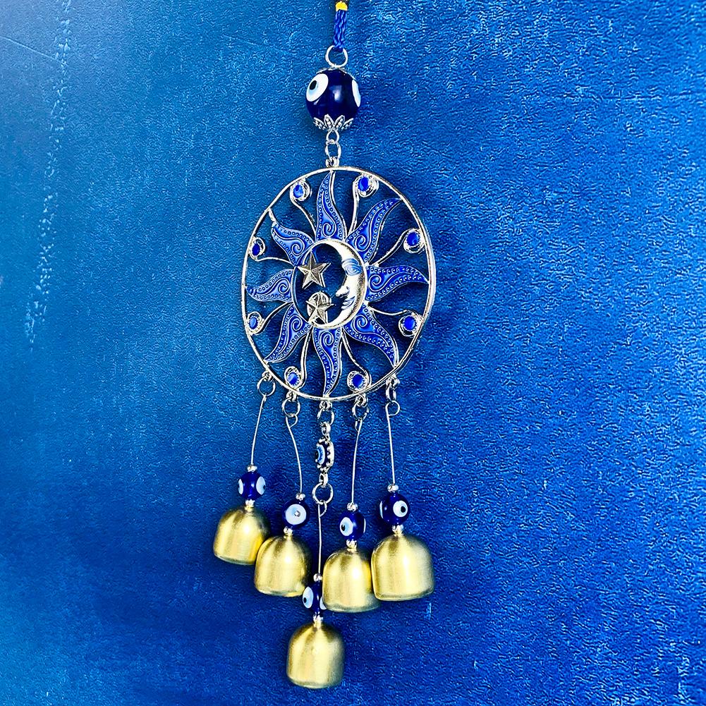 

Голубые глаза демона, подвесные колокольчики, настенное украшение, кулон на удачу, мистический защитный амулет, колокольчики для сада и дома
