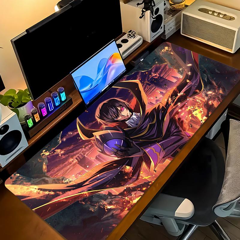 Code Geass Lelouch Emperor Outfit Anime Large Mouse Pad, Purple Gradient Background Gaming Desk Mat