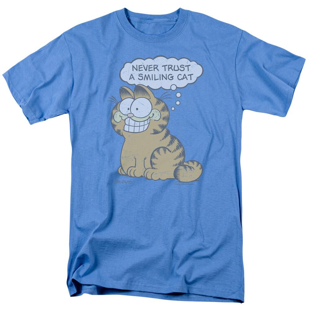 26 Garfield Smiling Cat T Shirt Mens Licensed Cat Jim Davis Comic Tee Carolina Blue Unisex T-Shirt XXL