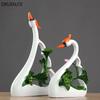 Home decoration accessories Resin crafts Couple Swan Desktop Decoration Wedding gift  Resin animal ornaments