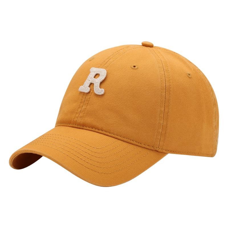 Versatile face small R letter baseball cap curved brim sunshade autumn and winter new trendy widened sunscreen cap
