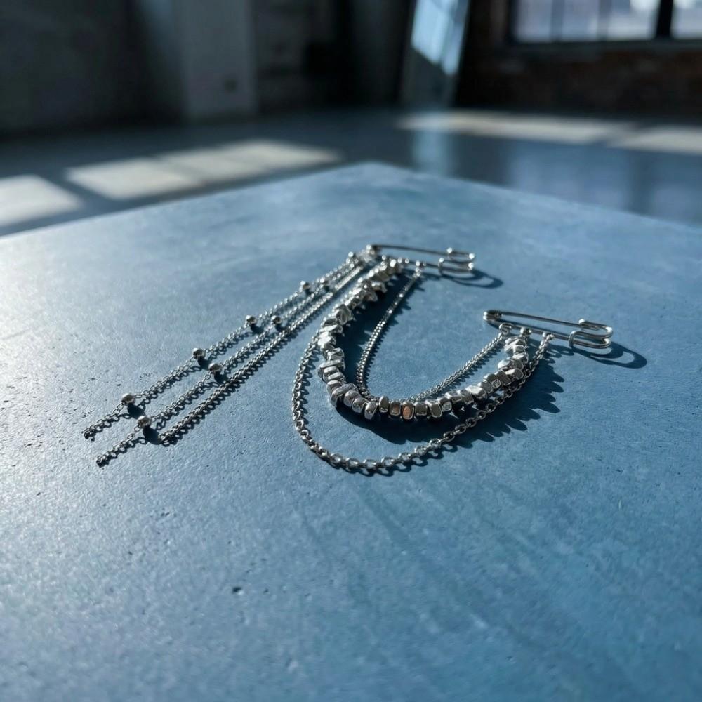 Chain Multi-Layer Brooch Clothes Accessories Hip Hop Brooch Clothes Decoration
