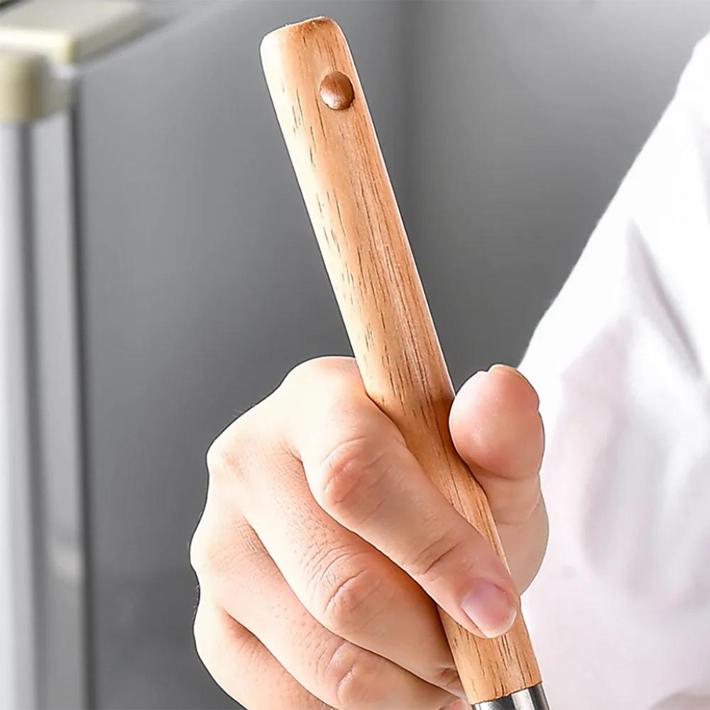 Silicone Kitchen Utensils Spatula Shovel Soup Spoon Cooking Tool Non-Stick Wood Handle Kitchen Gadgets Beaters Kitchenware