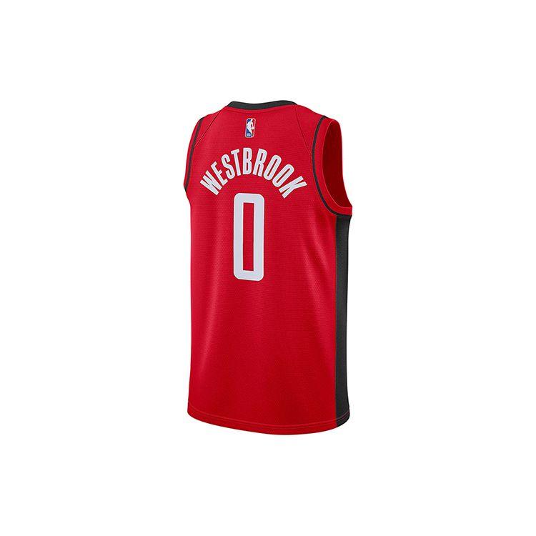 Nike NBA Swingman Houston Rockets Westbrook No. 0 Sleeveless Basketball Jersey Men Tops Red CW3666-657