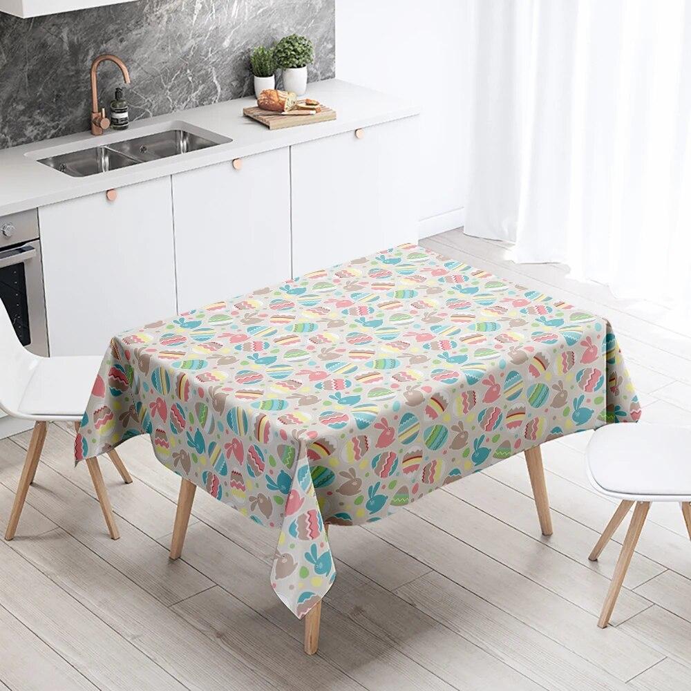 Cartoon Tablecloth Home Decor Stain Resistant Waterproof Table Decoration Rectangular Kitchen Fireplace Countertop