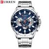 CURREN Men's Business Steel Belt Quartz Calendar Six-hand Chronograph Luminous Men's Watch