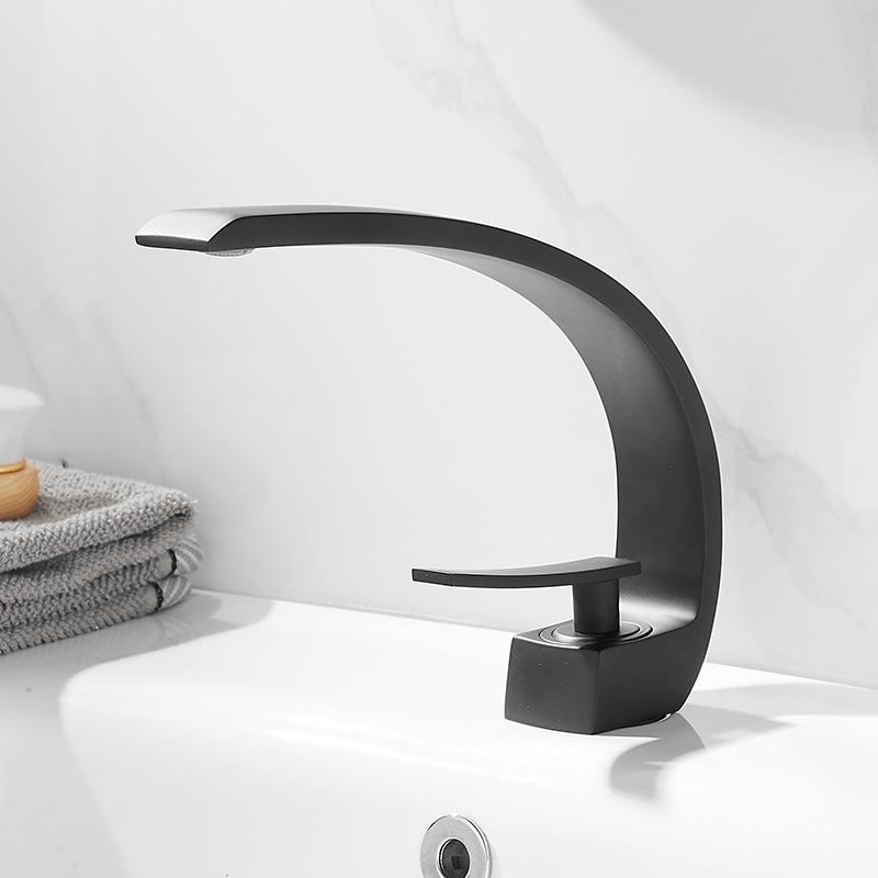 

Золотой смеситель для раковины, черный смеситель для умывальника, смеситель для раковины в ванной комнате с одной ручкой, смеситель для умывальника в ванной комнате чёрный