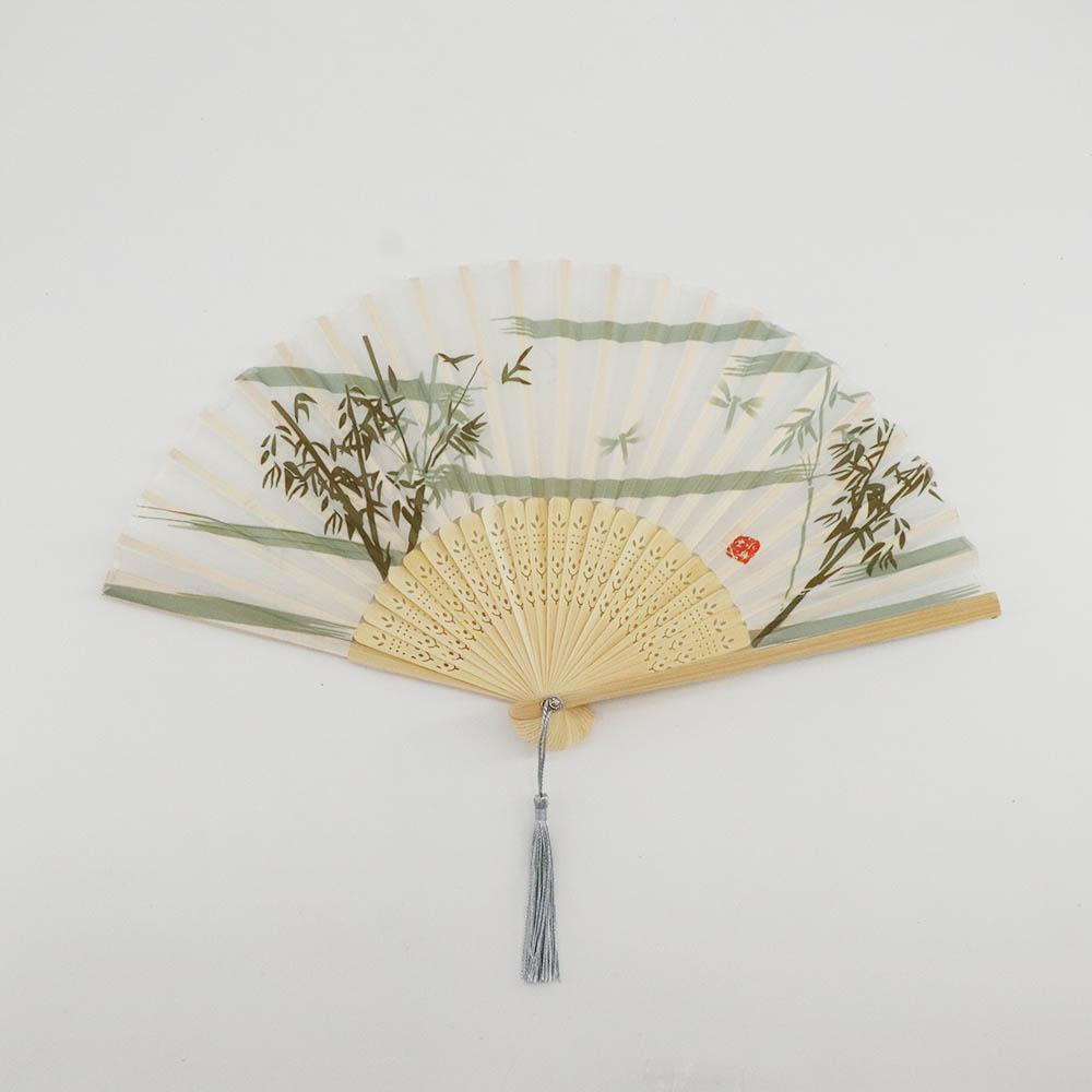 Bamboo Chinese Style Folding Hand Held Silk Pattern Hand Held Flower Fan Dance Hand Held Silk Fan Folding Fan Photo Prop Tool
