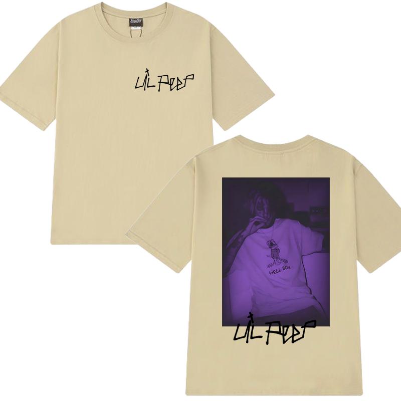 Lil Peep T-shirt vintage a maniche corte per fumatori Unisex Donna Hip Hop Oversize streetwear Unisex Abbigliamento 100% Cotone T-shirt