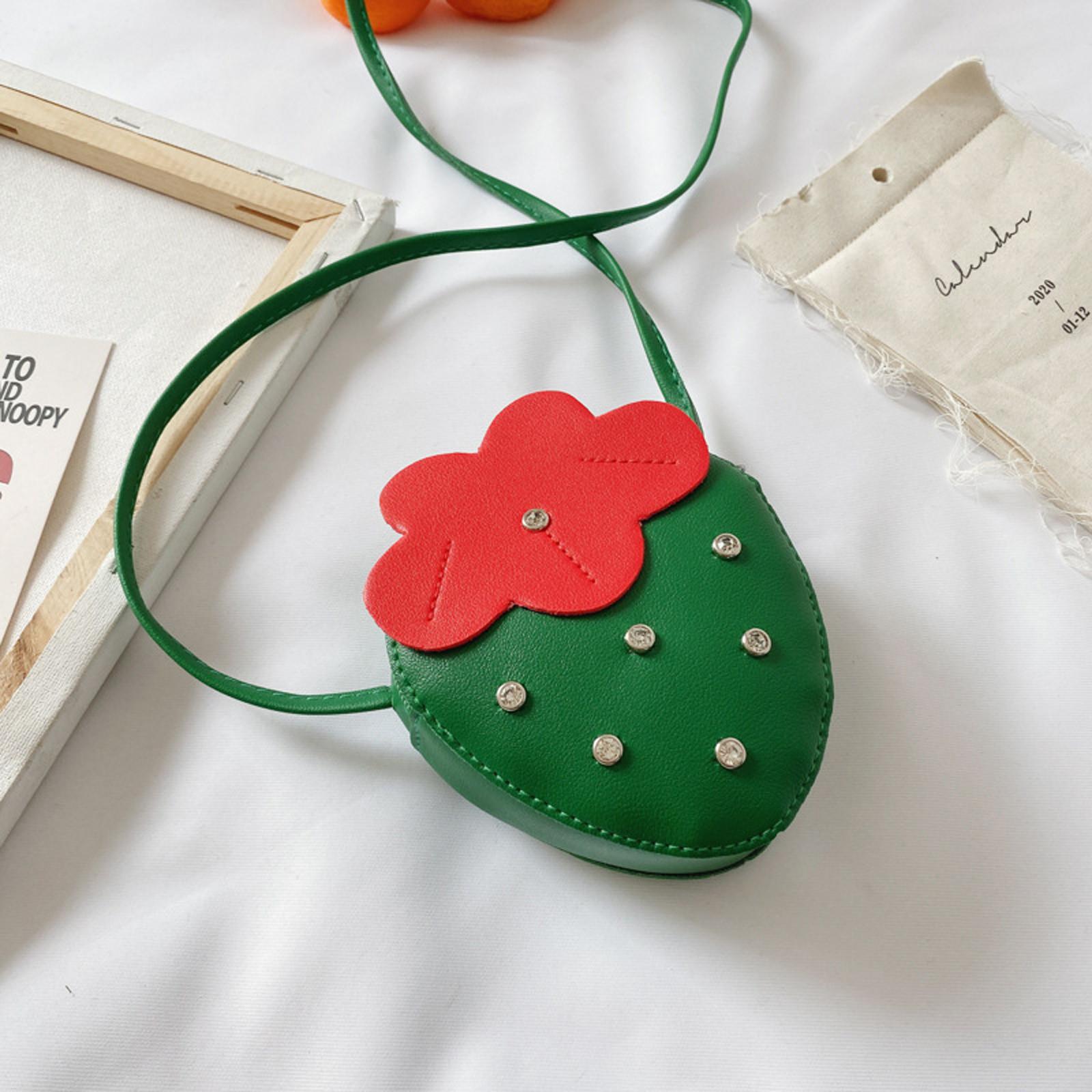 

Младенческие детские сумки для девочек, поясные сумки, сумки на ремне, кожаные милые клубничные сумки One Size зелёный