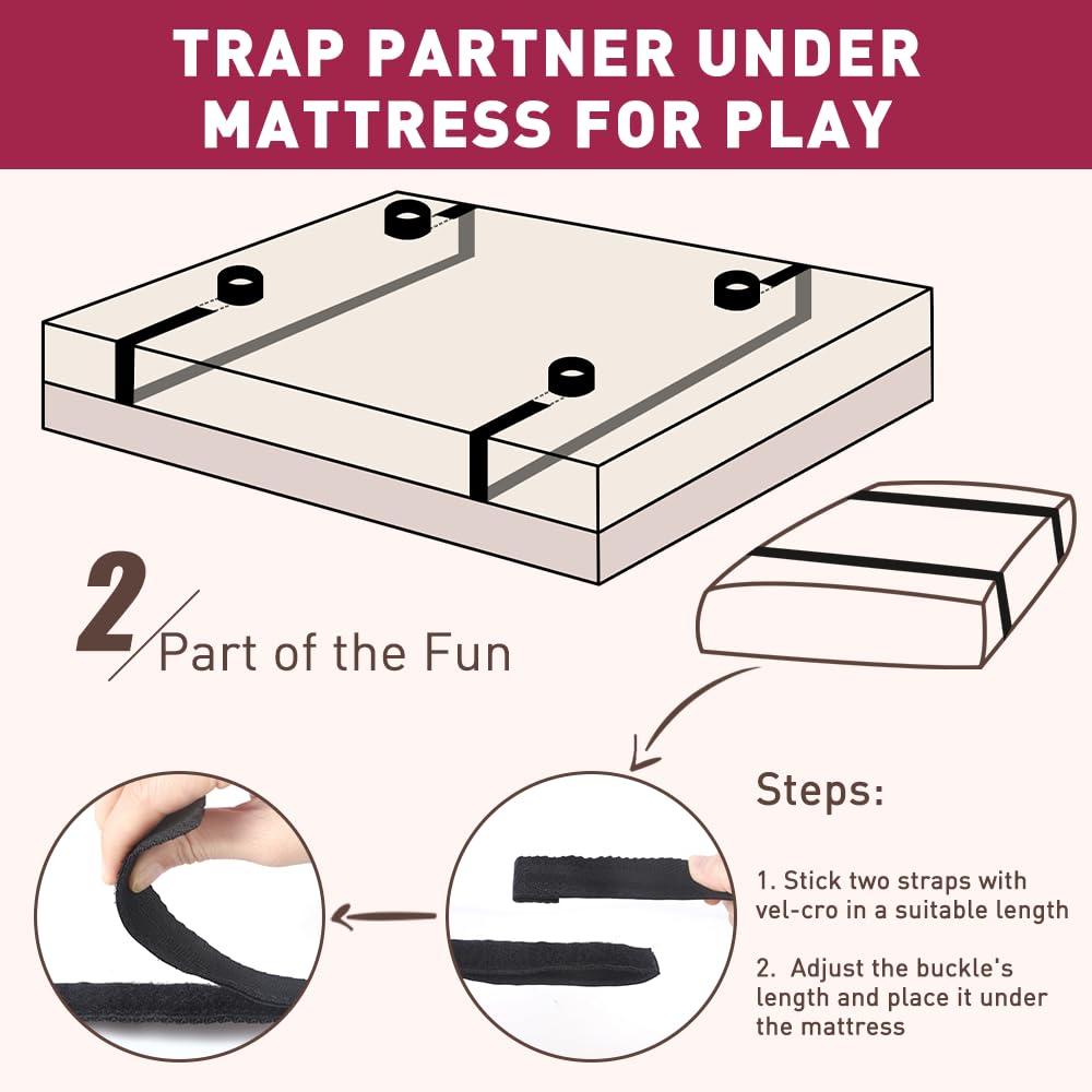 Sex Toys  Bondage Restraint Nipple Clamp Adjustable Bed Restraints Sex Straps Kit for Adult Couples Sex Games Bondage Gear