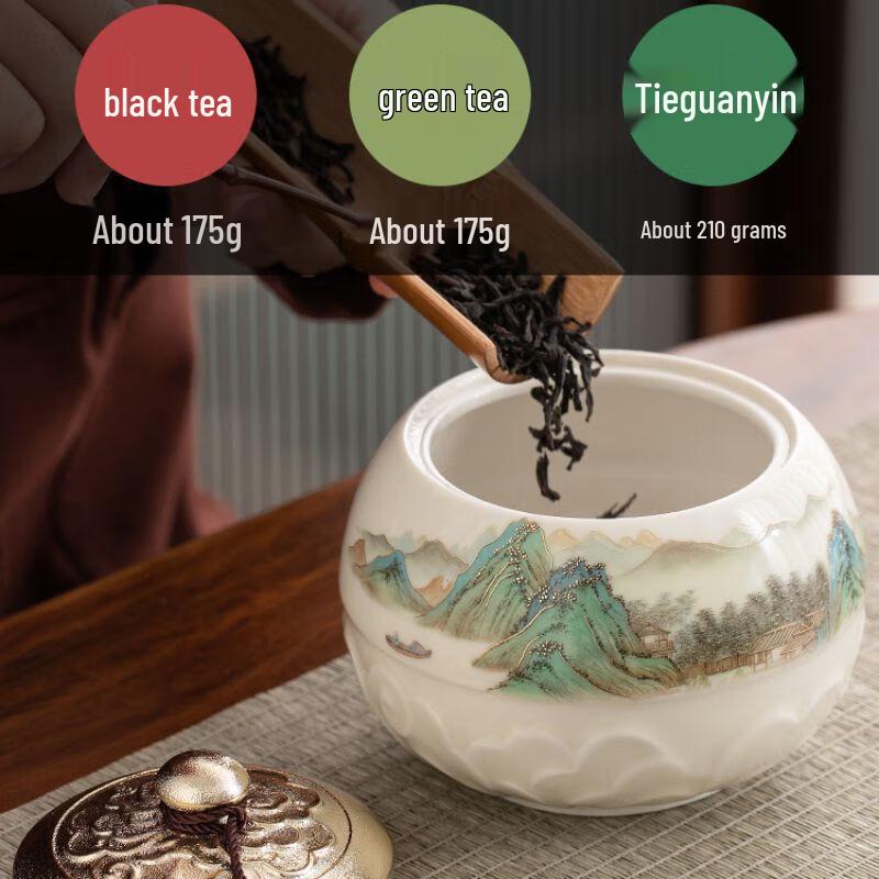 Chinese National Style Ceramic Tea Caddy