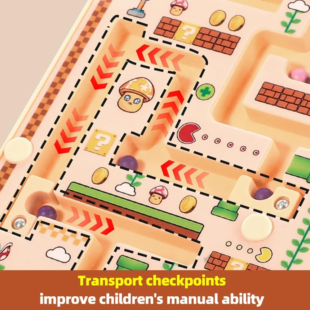 Non-Toxic Hot Montessori Magnetic Rolling Maze For Kids Hand Eye Coordination Thinking Puzzle Toys For Kindergartenlearning Anddevelopment