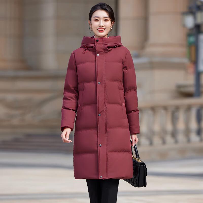 

Женский пуховик средней длины с капюшоном Trolman 3XL