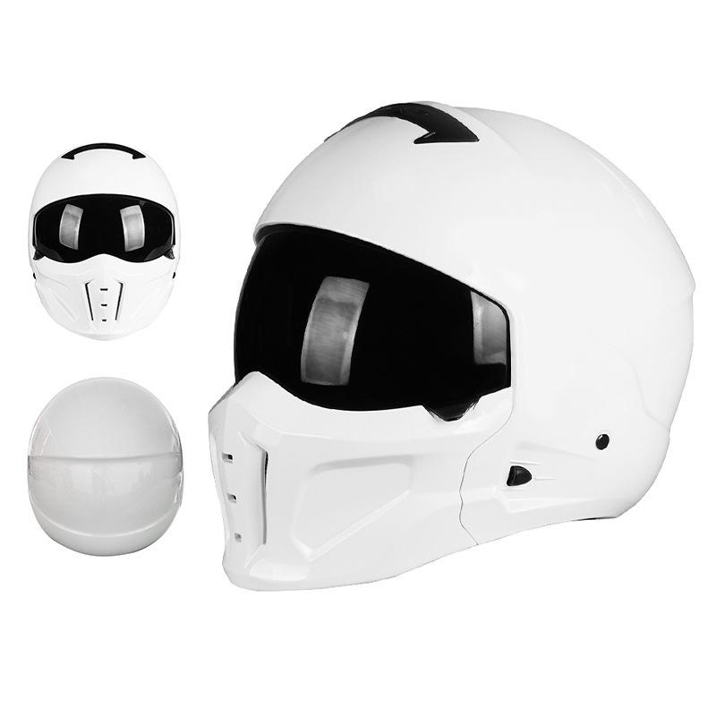 3C Certified Retro Full Face Electric Motorcycle Helmet for Men & Women - Four Seasons Half Helmet, Third Gen Scorpion Design