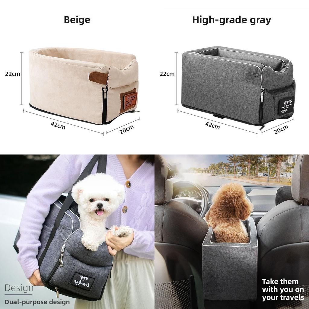 Trasportino per Auto per Animali Domestici con Calore e Cuscino Rimovibile per Cani Piccoli