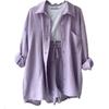 European and American Women's Crinkle Lapel Shirt & High Waist Shorts Two-Piece Set
