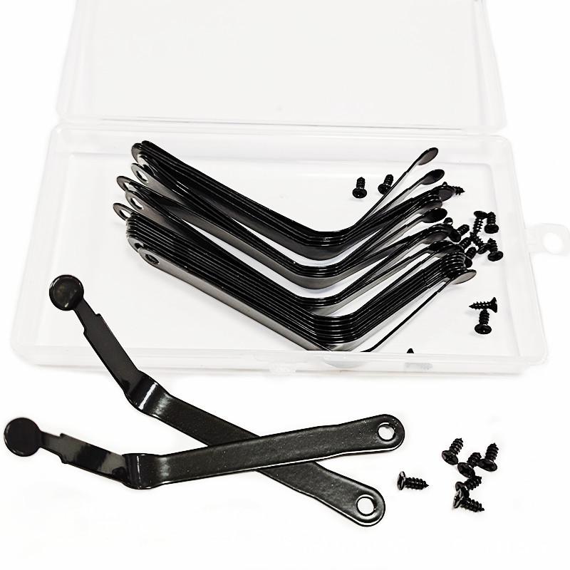 20PC Metal Stamping Hardware Rust-proof Photo Frame Bookshelf Spring Bracket Fixing Piece with Screw Sleeve Box