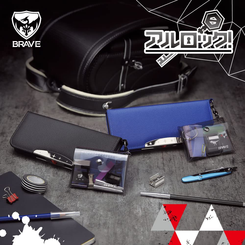 Sonic Pencil Case Brave Alrock Slim with Clear Pouch Black Double-sided FD-5670-D