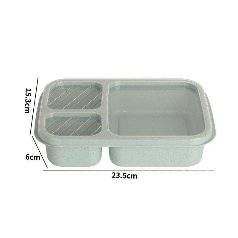 Portable Wheat Straw Bento Box: Insulated, Multi-Compartment, Japanese-Style, Microwave Safe for Office Workers & Students