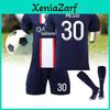 Set Echipament de Joc Acasă Paris Messi 30 Mbappe 7 Neymar 10 Poliester