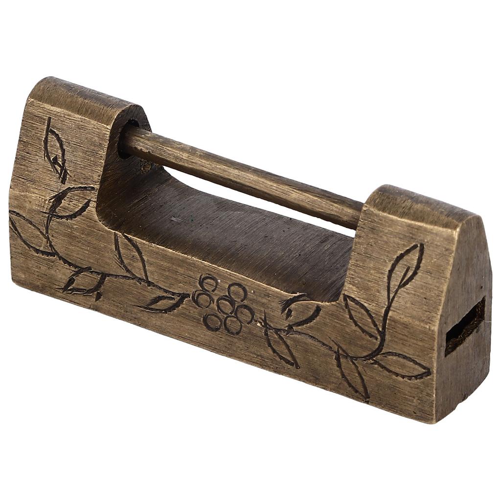 Chinese Antique Lock Retro Classic Pattern Design Bronze Brass Material 5x2cm/2.0x0.8in Horizontal