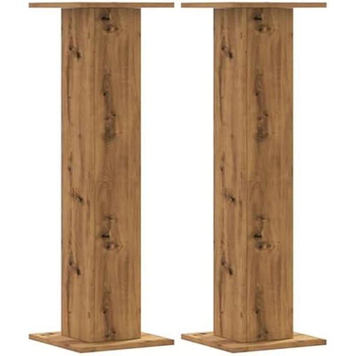 Supports de Haut-parleurs - VIDAXL - Chêne Artisanal - 2 pcs - Bois d'ingénierie - 95 cm