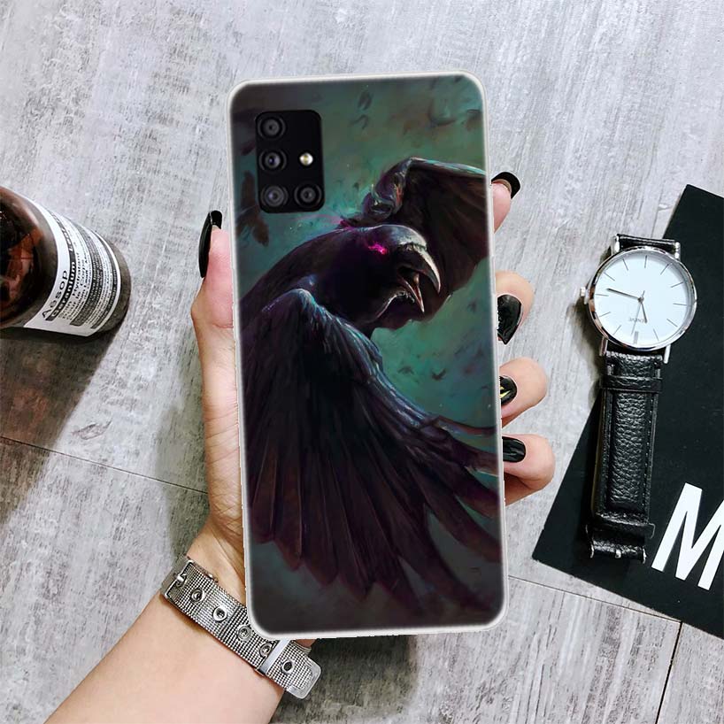 Crow Raven Dark Skull Phone Case For Samsung Galaxy A12 A22 A32 A42 A52 A72 A51 A71 5G A41 A31 A21 A02S M12 M21 M31 M30S Fundas