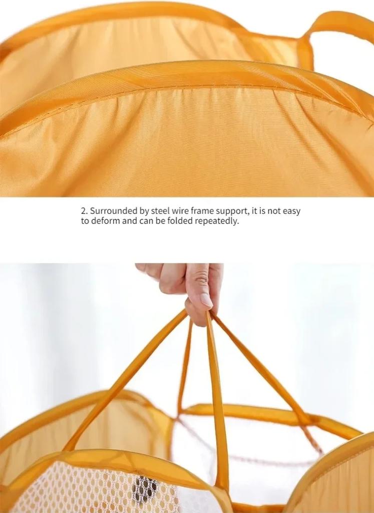 Large Capacity Cartoon Animal Laundry Hamper Breathable Mesh Pop Up Storage Basket Space-Saving Foldable Dirty Clothes Organizer