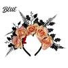 Gothic Floral Hairband for Party Halloween Rose Headband Flower Leaf Crown Hair Hoops Bands Dark Princess Cosplay Headpiece Dress Up Accessories