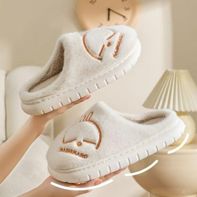 Rabbit βαμβακερές παντόφλες Γυναικείες χειμερινές εσωτερικούς χώρους σπιτιού Ζευγάρι με χοντρό κάτω μέρος Χαριτωμένα βαμβακερά ανδρικά παντόφλες