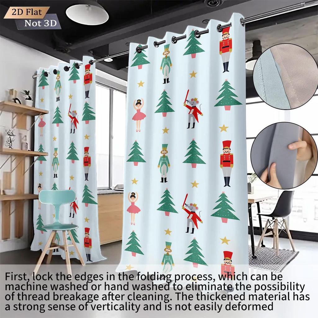 Custom Nutcracker Digital Print Blackout Curtains with Your Image - High-Precision Black Silk