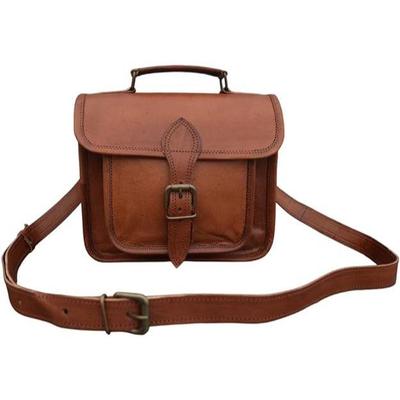 Handcrafted Genuine Leather Satchel Crossbody Bag Men Women Purse Wallet Handbag Messenger Sling Bags, 9 Inch Mini