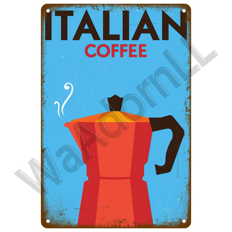 Vintage Blechschild Plakette Metallplatte Wandkunst Poster Metallschild Retro Dekor Kaffee für Küche Bar Café Zimmer Retro Eisenmalerei