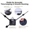 Long Shaft High Torque Clock Movement Mechanism Kits with 2 Pack Long Spade Hands and Hook for DIY Wall Clock Repair