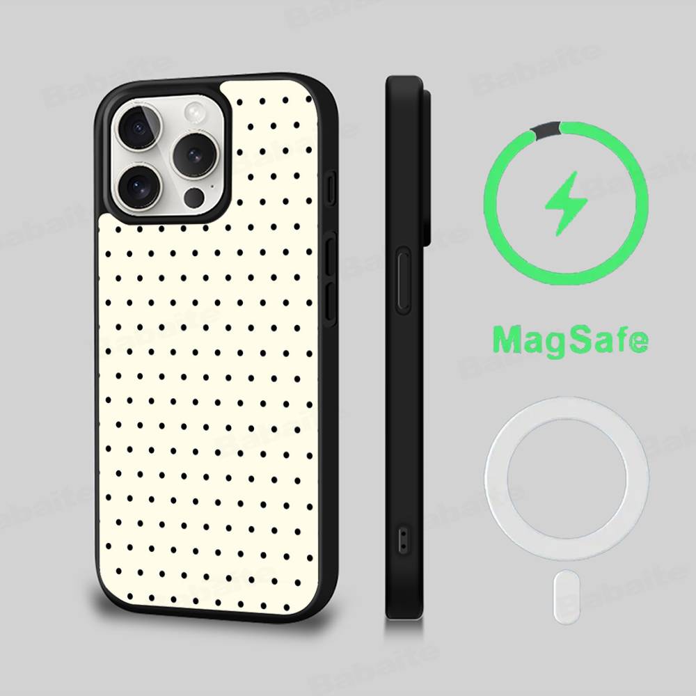 Luxury Polka Dots Phone Case Magnetic Case For IPhone 16 14 13 12 11 15 Pro Max Plus For Magsafe Wireless Charge Cover