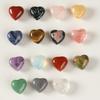 15mm Amethyst Rose Quartz Heart Pendant Jewelry with Horizontal Hole for DIY Crafts